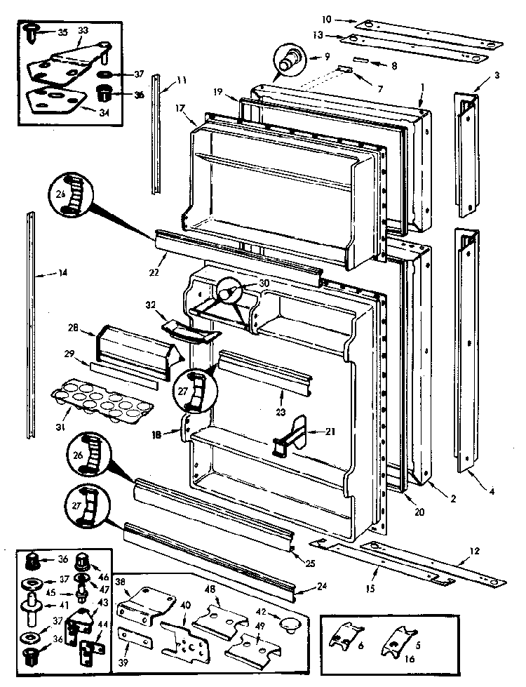 Refrigerator/doors Diagram and Parts List for JRT153LB M7C51B Jenn-Air Refrigerator