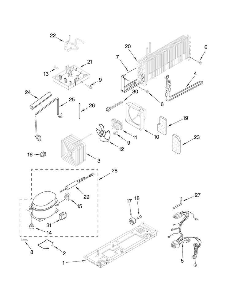 Unit Parts Diagram and Parts List for A8RXNGFXD00  Amana Refrigerator