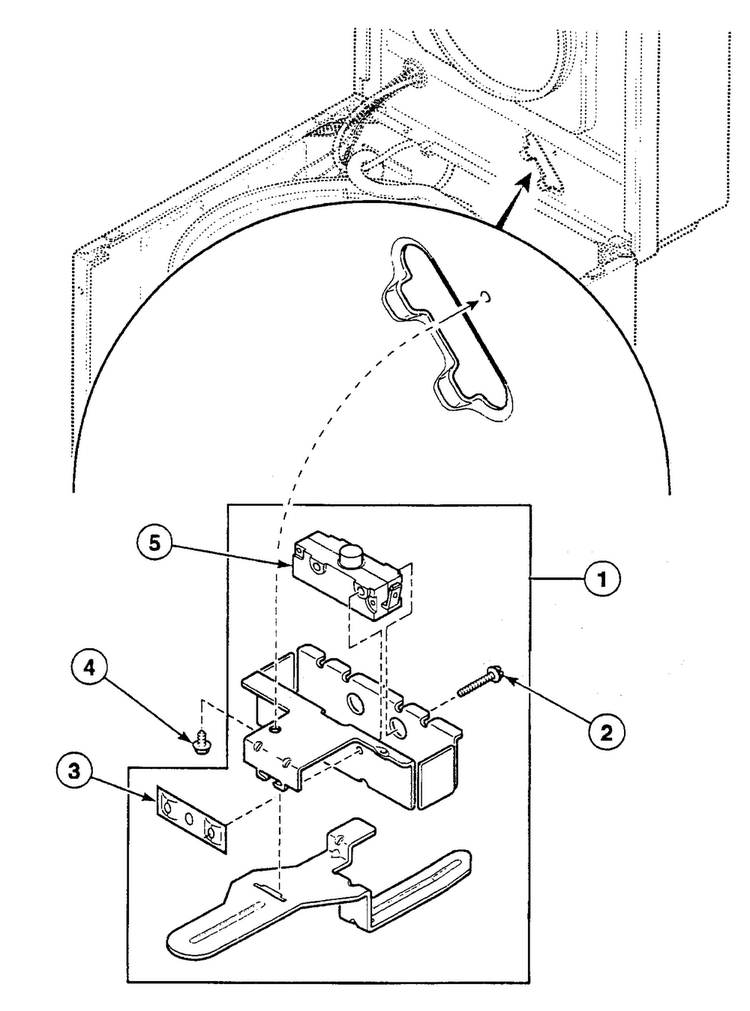 Lid Switch Diagram and Parts List for SWT121LA  Speed Queen Washer