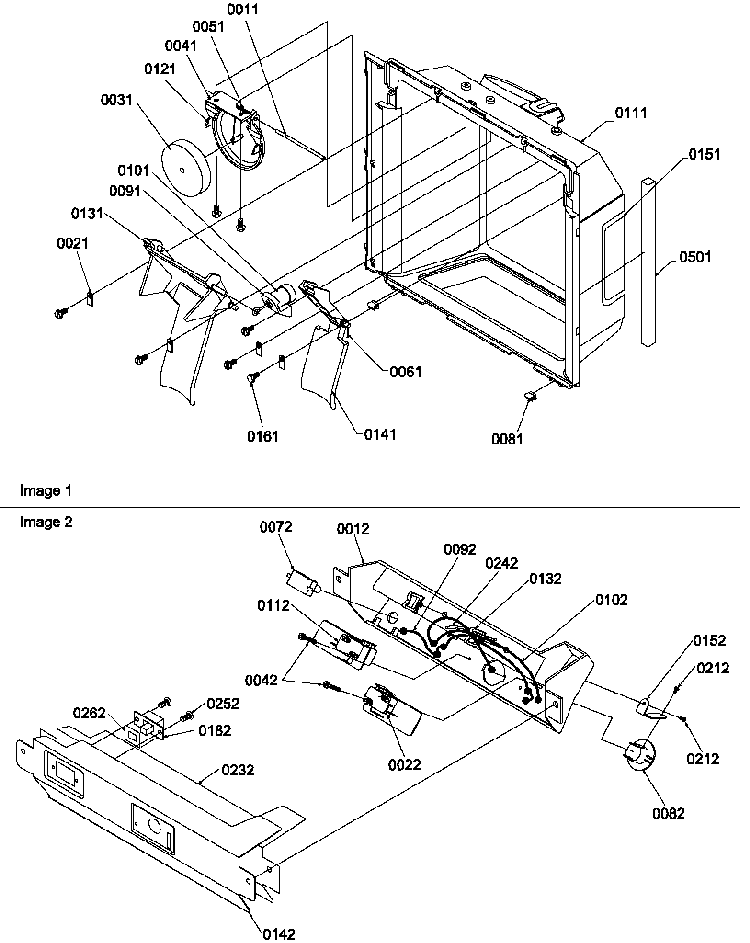 Ice & Water Cavity And Electronic Bracket Assy Diagram and Parts List for SRD520TW-P1308801WW  Amana Refrigerator