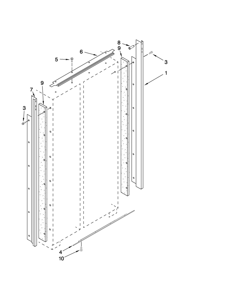 Cabinet Trim Parts Diagram and Parts List for JS42SEDUDW00  Jenn-Air Refrigerator
