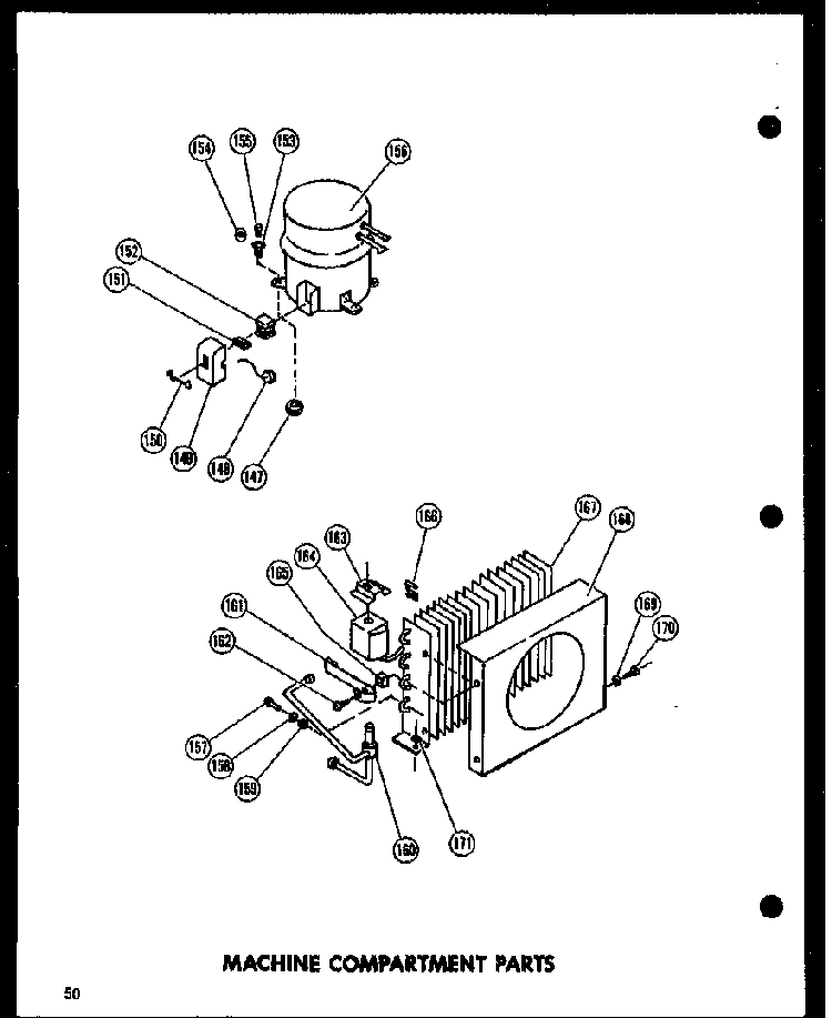Machine Compartment Parts Diagram and Parts List for EIM5-H-P60119-2W  Amana Ice Maker