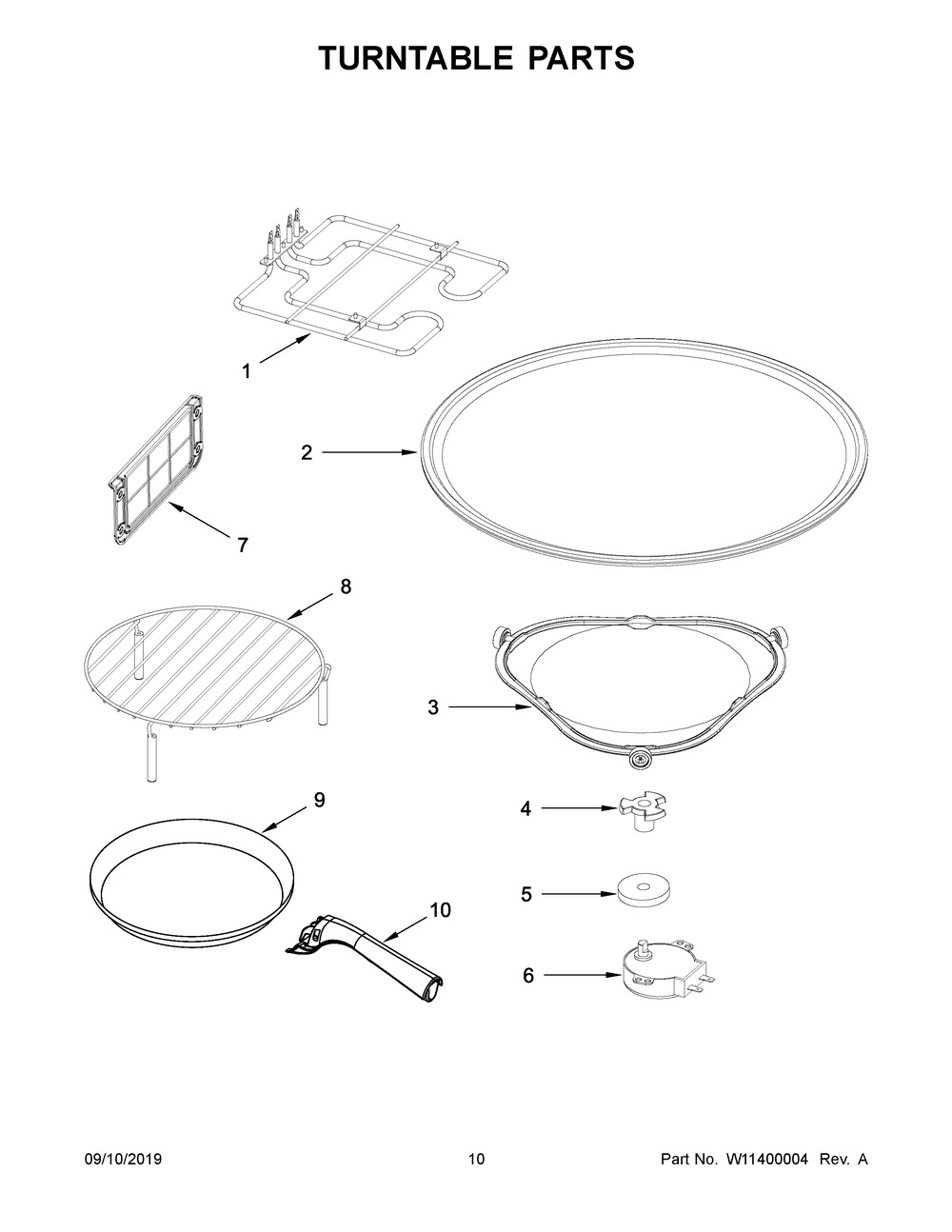Turntable Parts Diagram and Parts List for MMV5227JK0  Maytag Microwave
