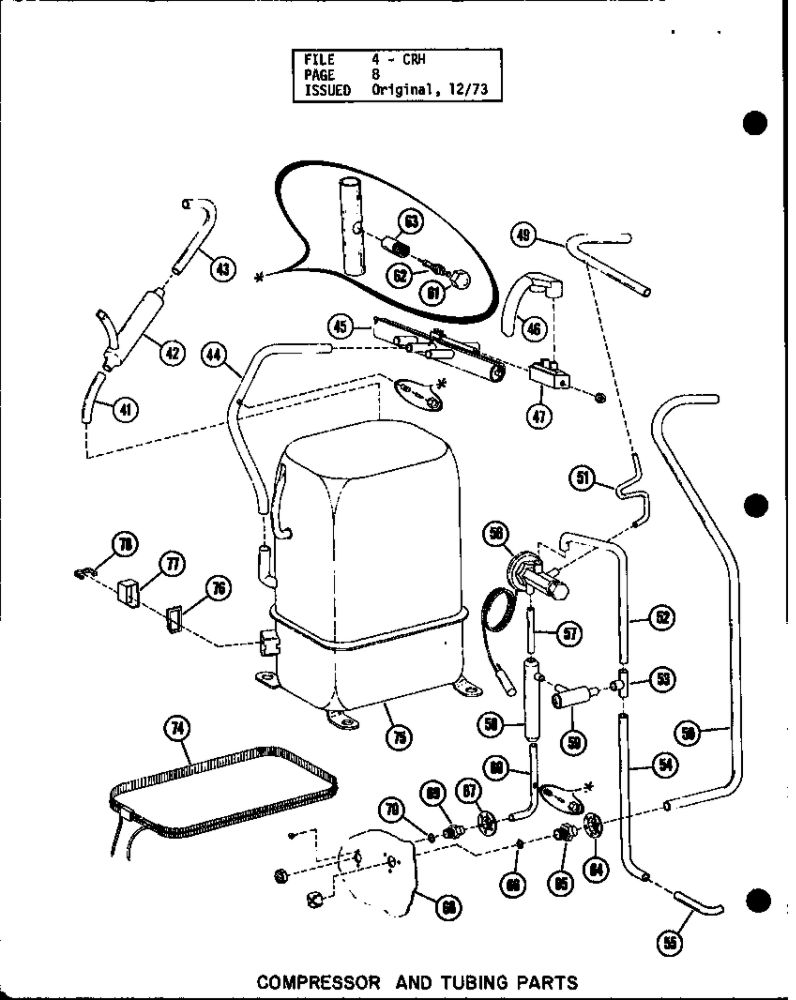 Compressor And Tubing Parts Diagram and Parts List for CRH3-1 P58094-22C Amana Air Conditioner