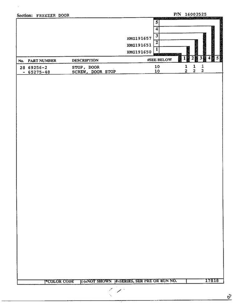 Freezer Door Page 3 Diagram and Parts List for 191650  Admiral Refrigerator