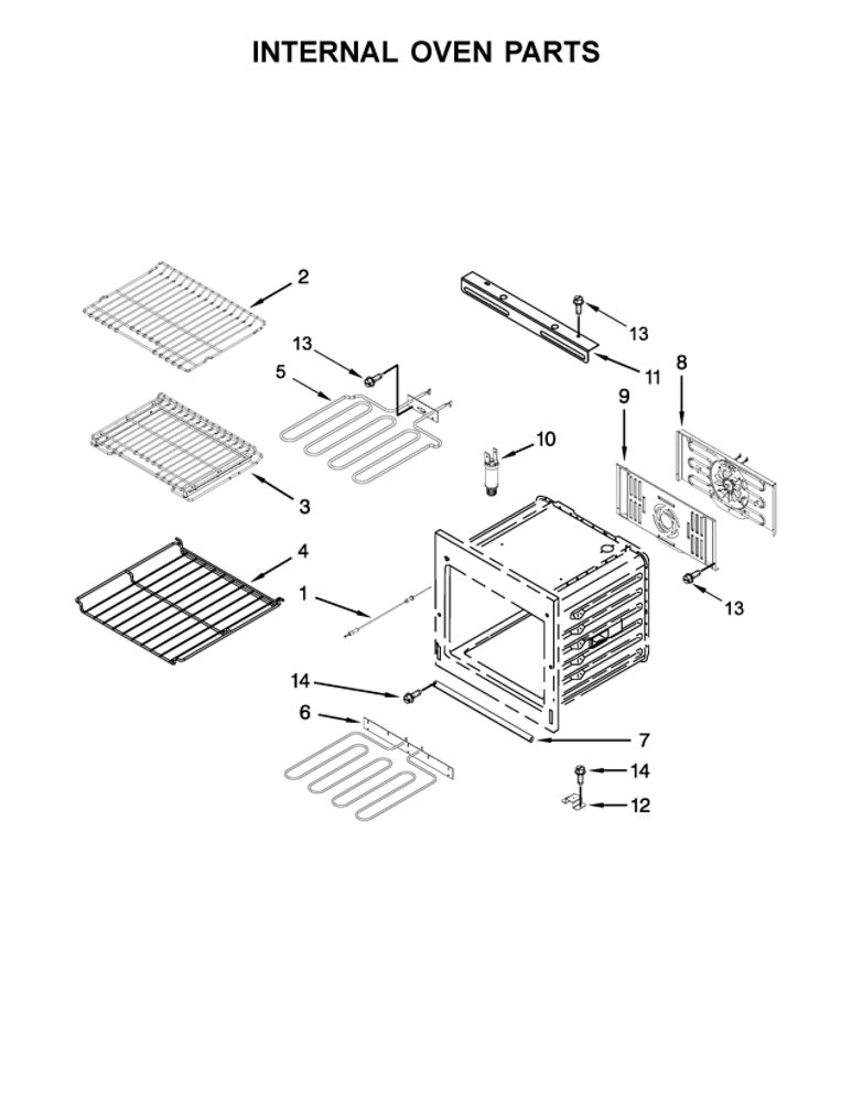 Internal Oven Parts Diagram and Parts List for JMW2427WB03  Maytag Microwave Oven Combo