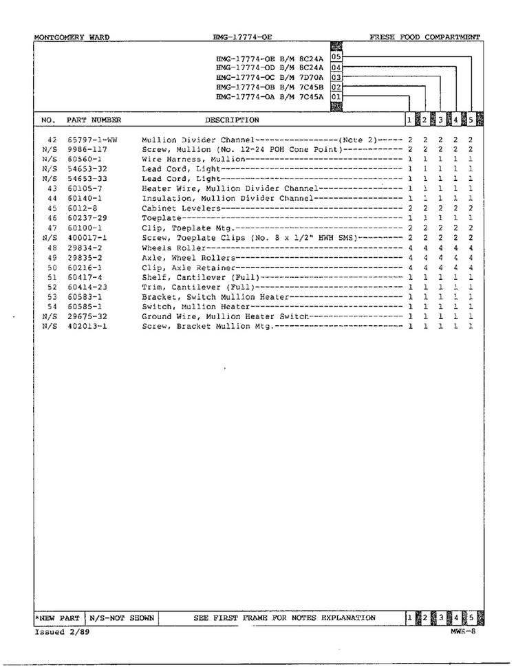 Fresh Food Compartment Page 3 Diagram and Parts List for 17774-OA  Admiral Refrigerator