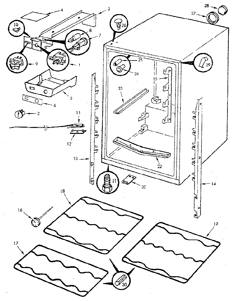 Wine Compartment Diagram and Parts List for WCG-H9B M87-S-002 Jenn-Air Wine and Beverage Cooler