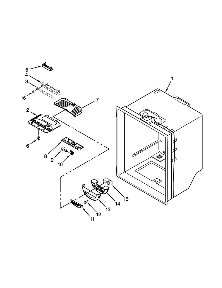 Refrigerator Liner Parts Diagram and Parts List for MFF2558FEH00  Maytag Refrigerator