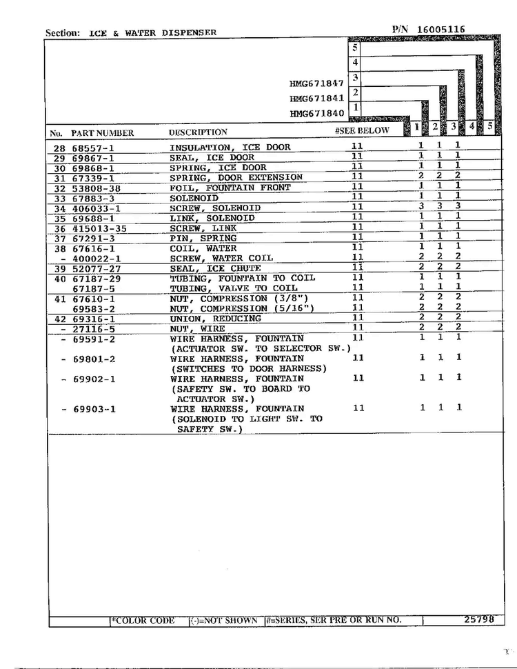 Ice And Water Dispenser Page 3 Diagram and Parts List for 671840  Admiral Refrigerator