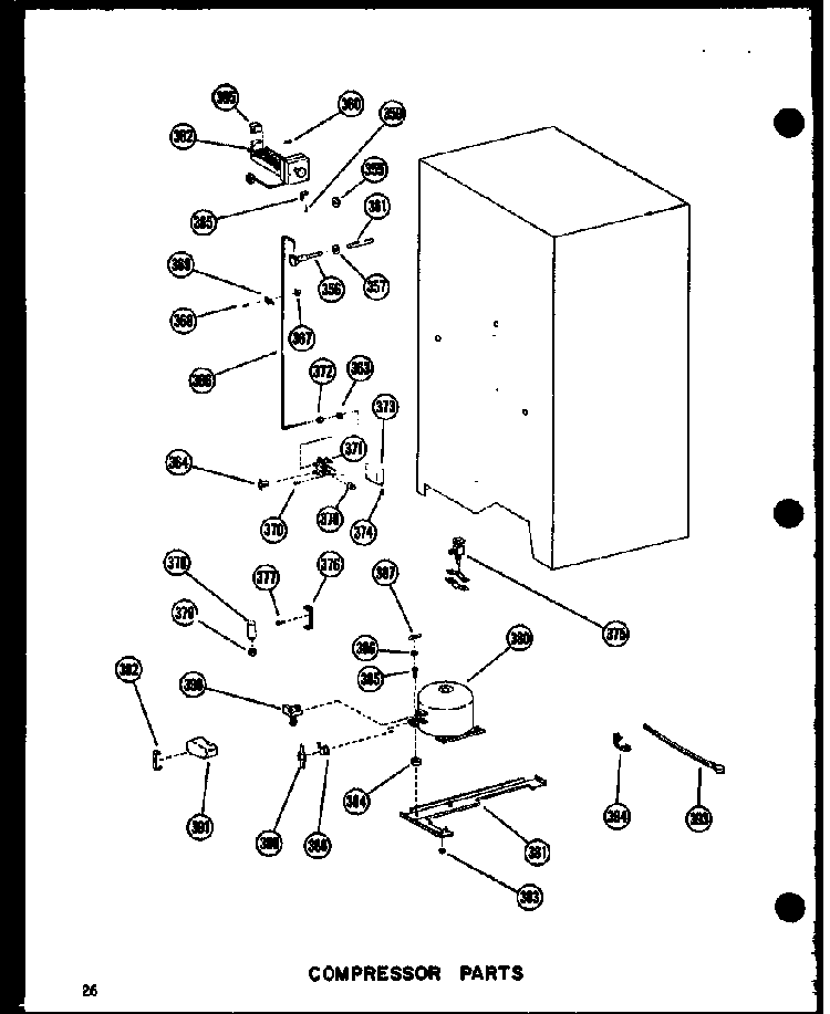 Compressor Parts Diagram and Parts List for SRI19W-AG-P60340-24WG  Amana Refrigerator
