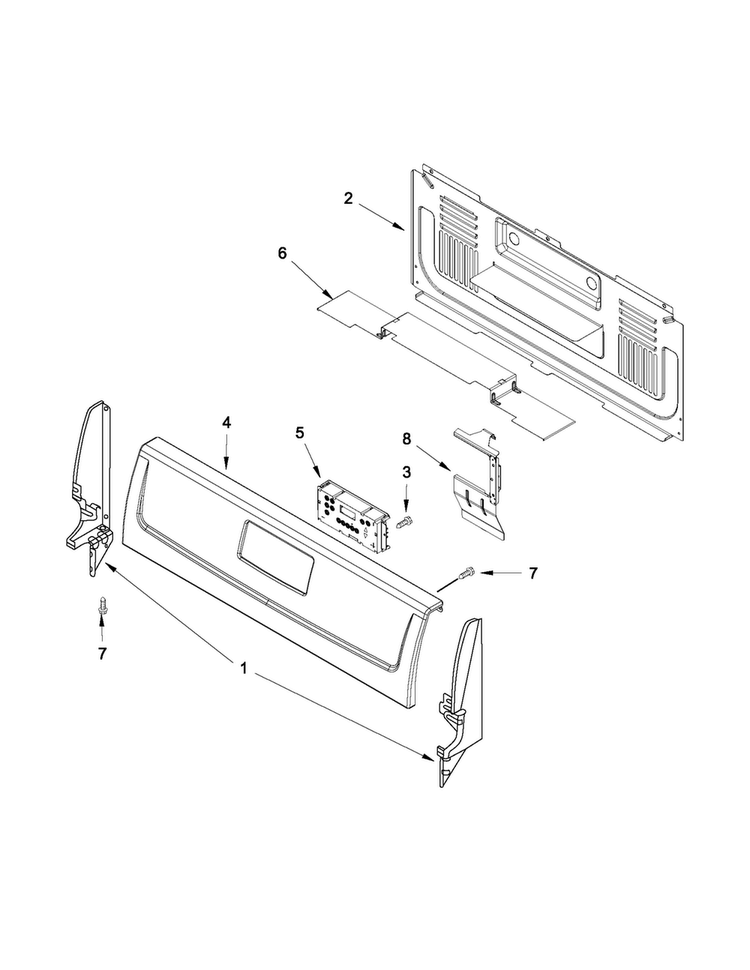 Backguard Parts Diagram and Parts List for AGR4433XDS1  Amana Range