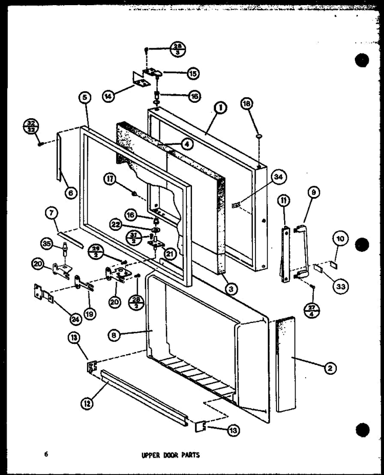 Upper Door Parts Diagram and Parts List for TM14H-P77052-3W  Amana Refrigerator