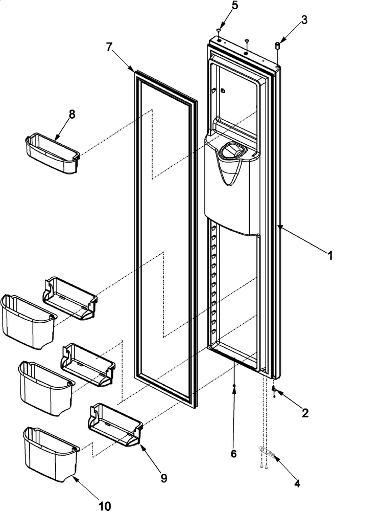 Freezer Door Diagram and Parts List for ARS8265BB-PARS8265BB01  Amana Refrigerator