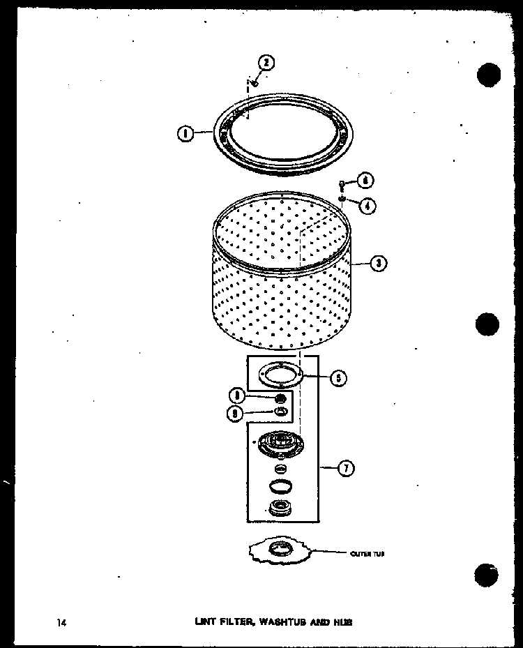 Section 9 Diagram and Parts List for TAA200 P75751-8W Amana Washer