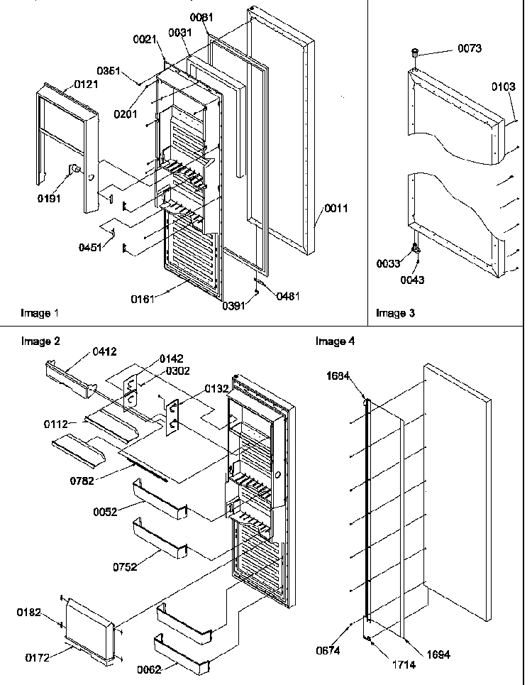 Refrigerator Door Diagram and Parts List for SRD522TW-P1313301WW  Amana Refrigerator