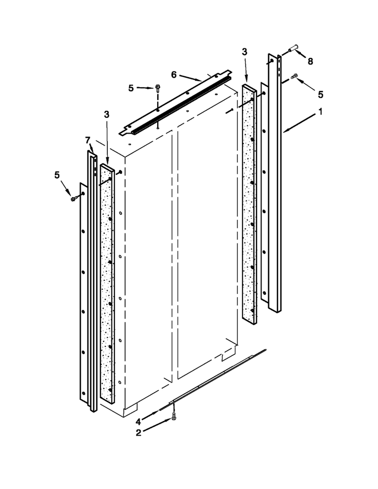 Cabinet Trim Parts Diagram and Parts List for JS48PPDUDB20  Jenn-Air Refrigerator