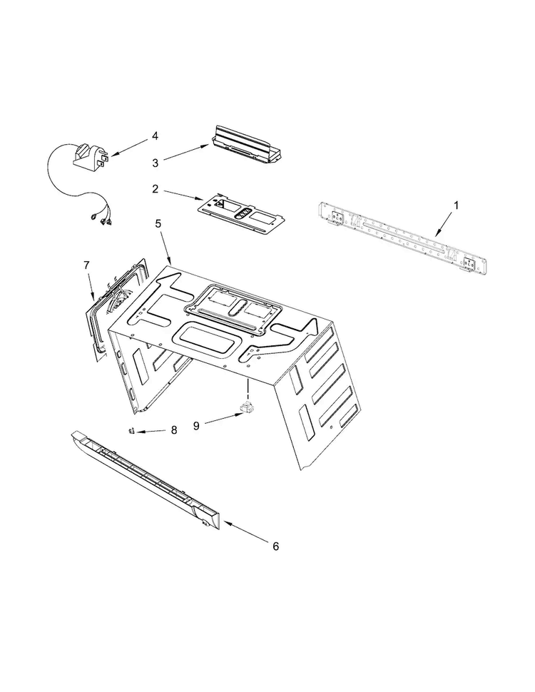 Cabinet And Installation Parts Diagram and Parts List for MMV6190DH1  Maytag Microwave