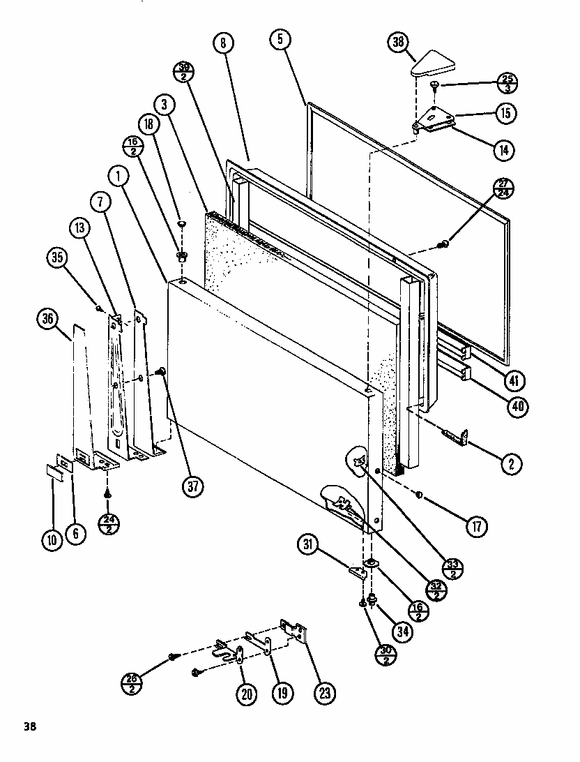 Door (tl22n/p1106215w) (tli22n/p1106224w) Diagram and Parts List for TL18N-P1106211W  Amana Refrigerator