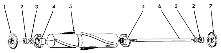 Agitator Diagram and Parts List for U4729-900  Hoover Upright Vacuum