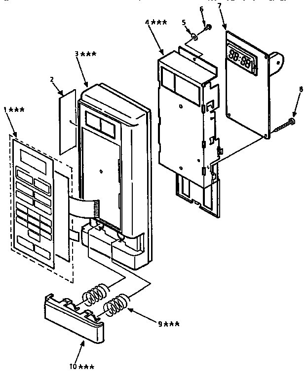 Control Panel Diagram and Parts List for 5658929190  Kenmore Microwave