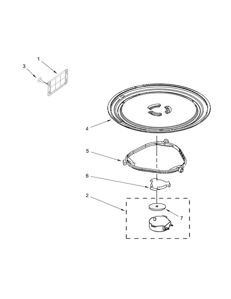 Turntable Parts Diagram and Parts List for AMV1150VAW5  Amana Microwave