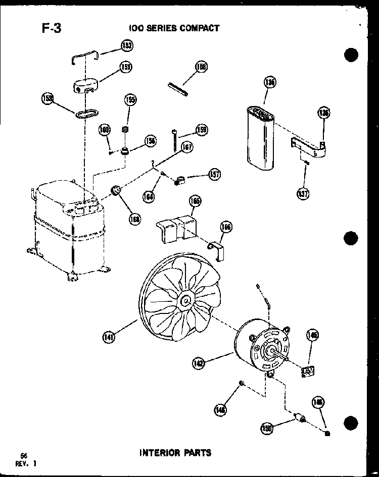 Interior Parts Diagram and Parts List for 11-5J P54336-67R Amana Air Conditioner