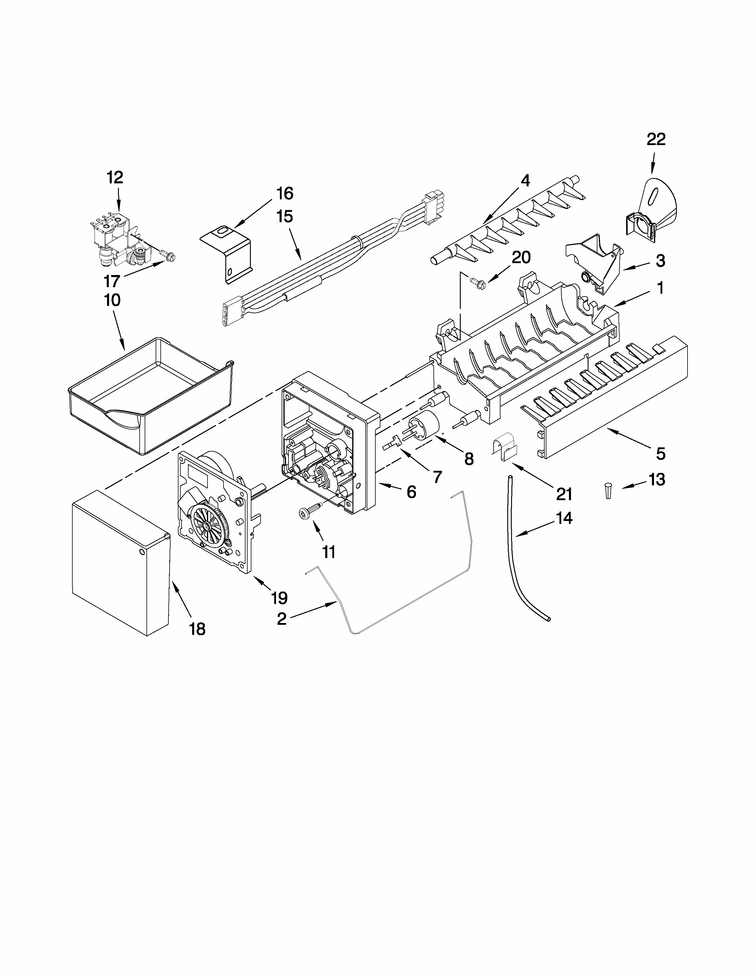 Icemaker Parts Diagram and Parts List for RY4951000W2  Maytag Refrigerator