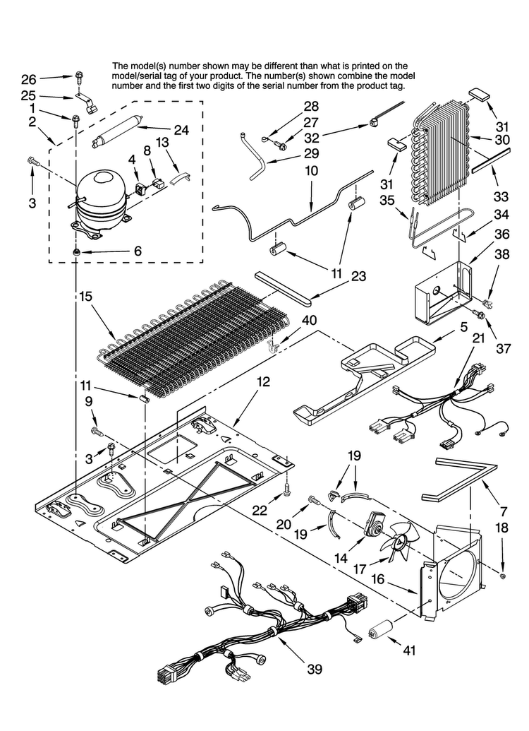 Unit Parts Diagram and Parts List for AC2224GEKW12  Amana Refrigerator