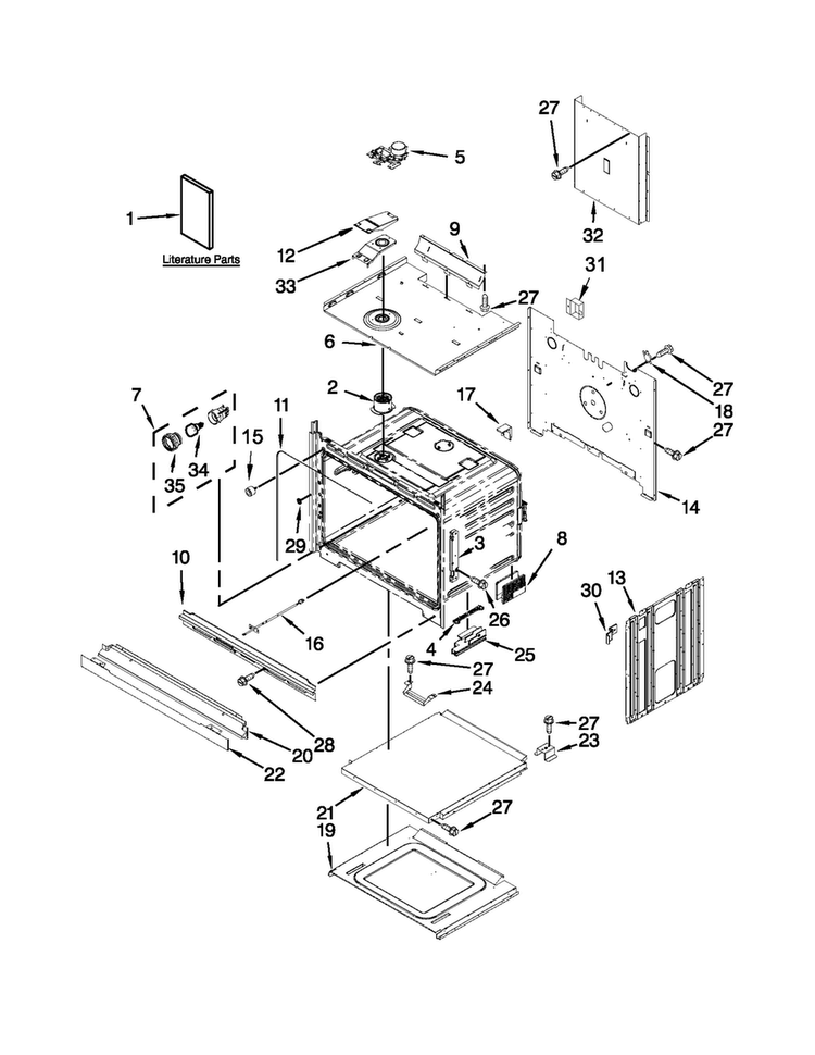 Lower Oven Parts Diagram and Parts List for MEW9630AS01  Maytag Wall Oven