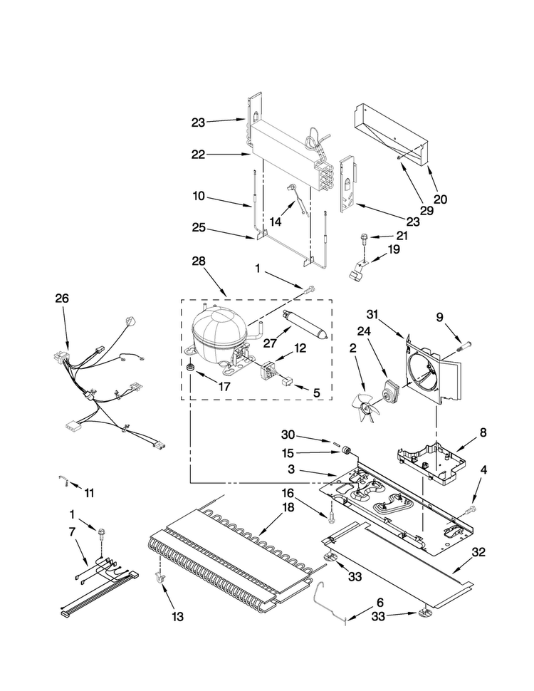 Unit Parts Diagram and Parts List for AFB2234WES3  Amana Refrigerator