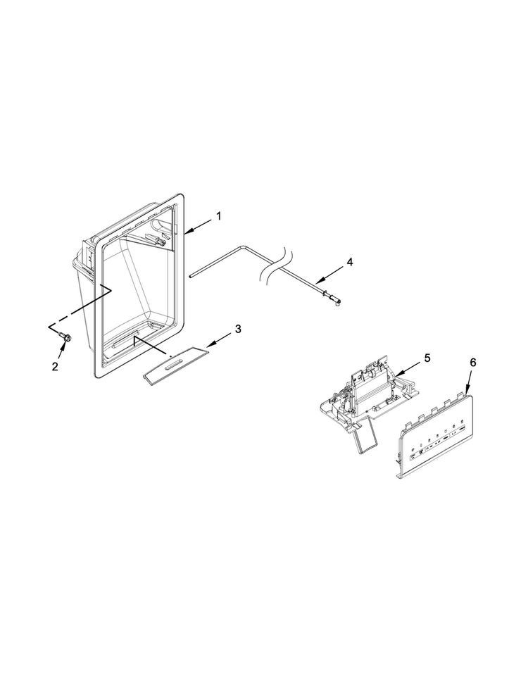 Dispenser Parts Diagram and Parts List for MSF22D4XAM01  Maytag Refrigerator