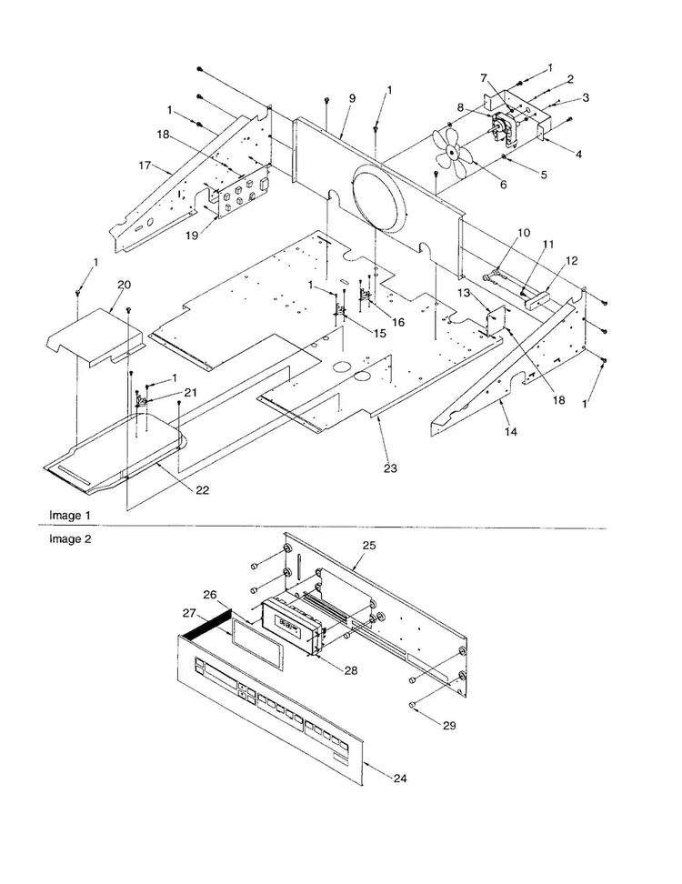 Control Compartment/control Panel Diagram and Parts List for AOCD2770E-P1132370NE  Amana Wall Oven