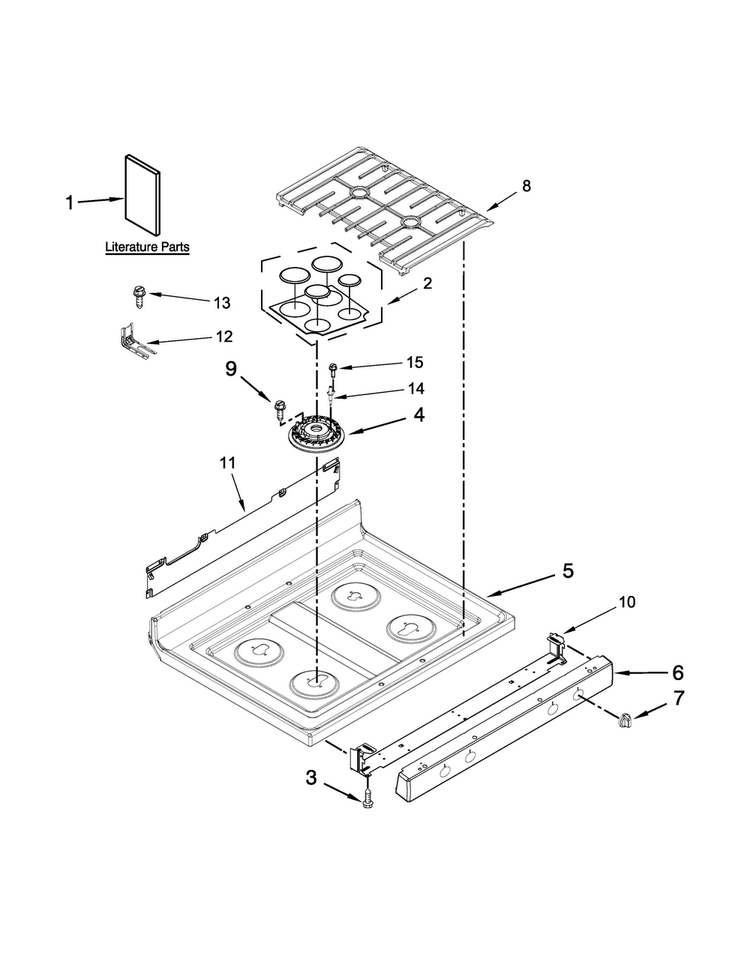 Cooktop Parts Diagram and Parts List for MGR8600DE1  Maytag Range