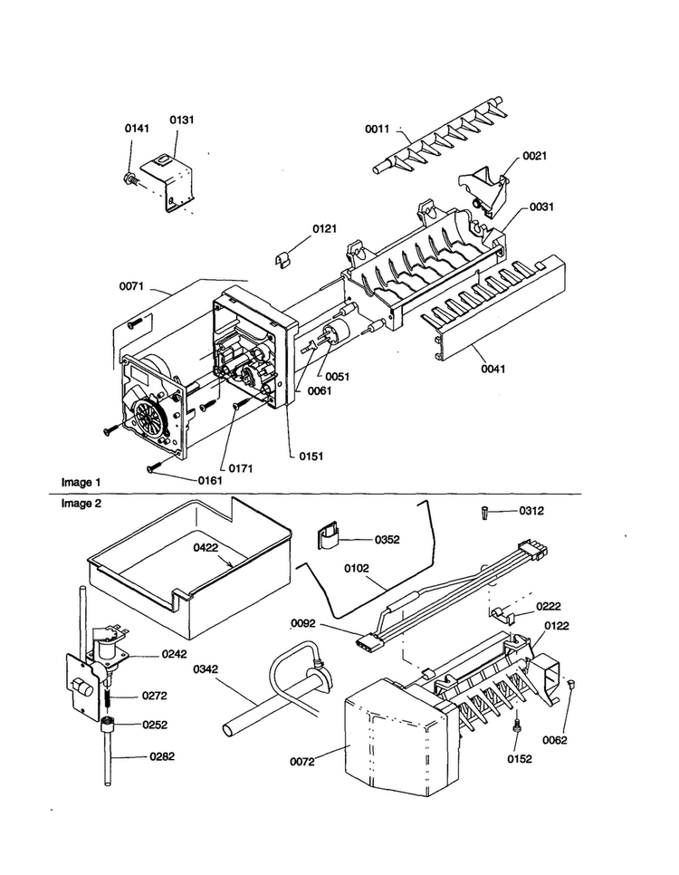 Ice Maker Assembly And Parts Diagram and Parts List for BCI20TL-P1309701WL  Amana Refrigerator