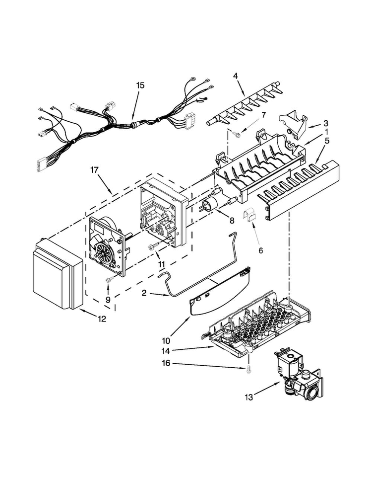 Icemaker Parts Diagram and Parts List for MFI2670XEM7  Maytag Refrigerator