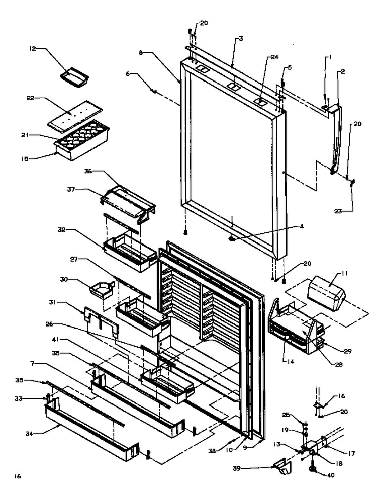 Refrigerator Door Diagram and Parts List for TG18R2-P1181701WW  Amana Refrigerator