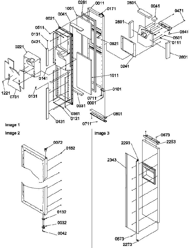 Freezer Door Diagram and Parts List for SRD520TW-P1308801WW  Amana Refrigerator