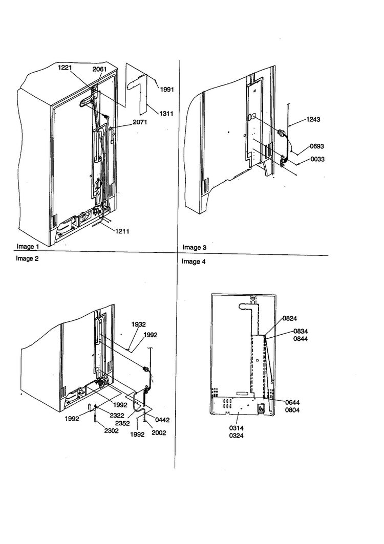 Cabinet Back Diagram and Parts List for SBD21VE-P1315502WE  Amana Refrigerator