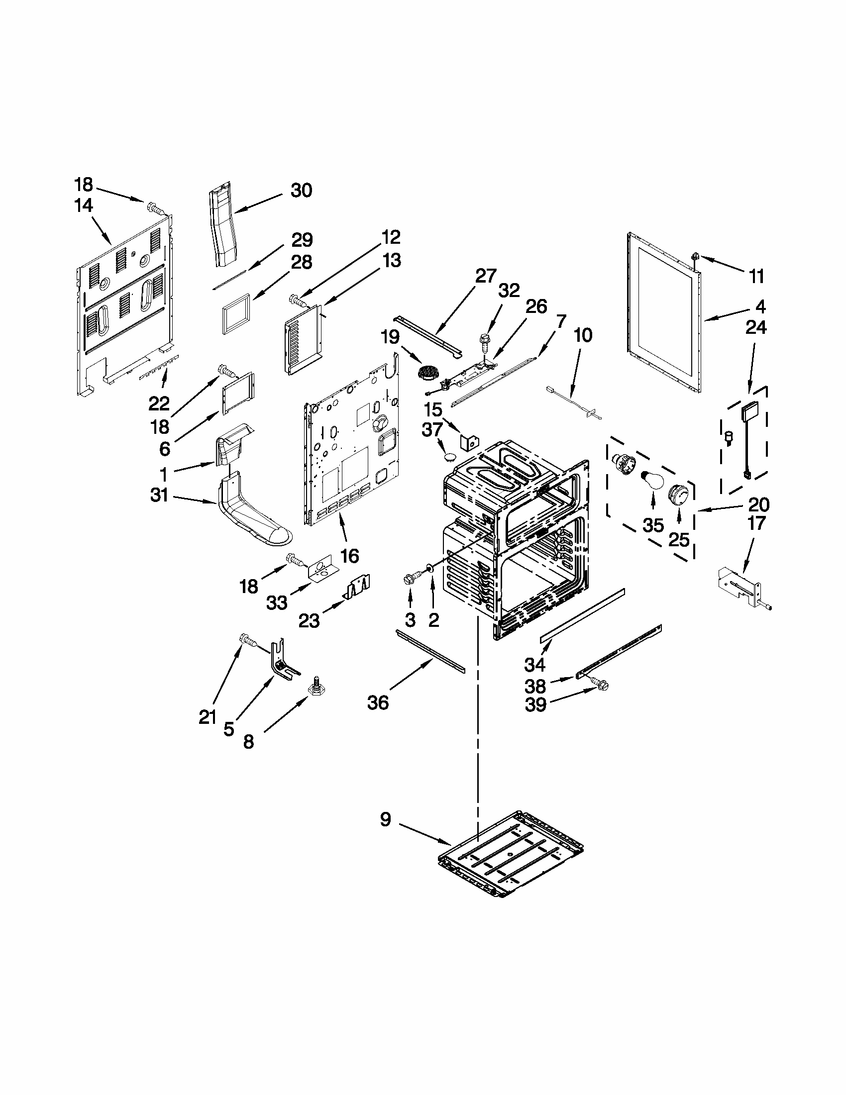 Chassis Parts Diagram and Parts List for MER6741BAS17  Maytag Range