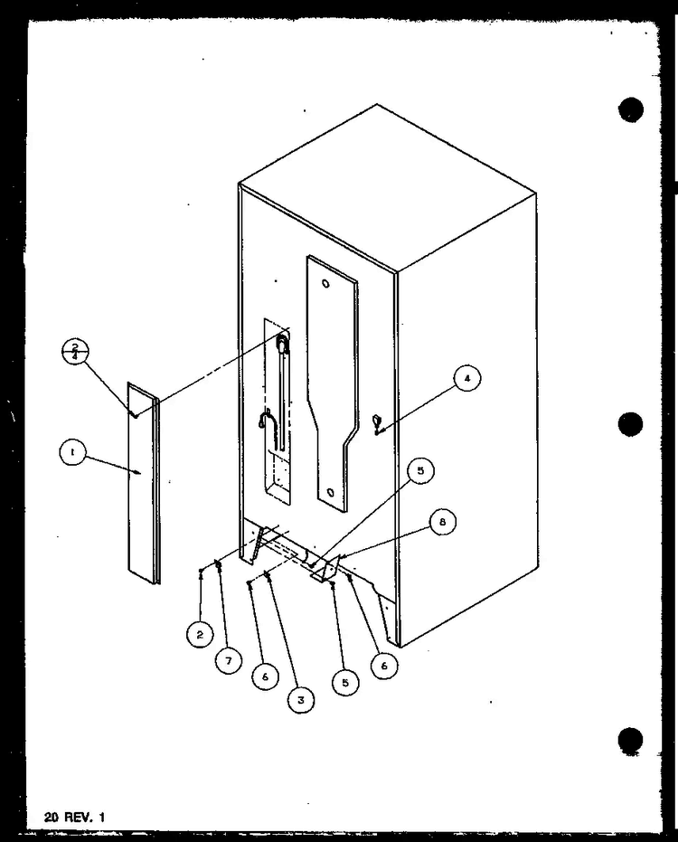 Cabinet Back Diagram and Parts List for BZ22QL-P1153001WL  Amana Refrigerator