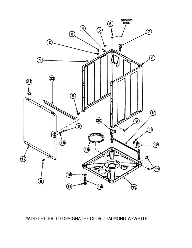 Front Panel/base/cabinet Diagram and Parts List for CW9203W3-PCW9203W3A  Amana Washer