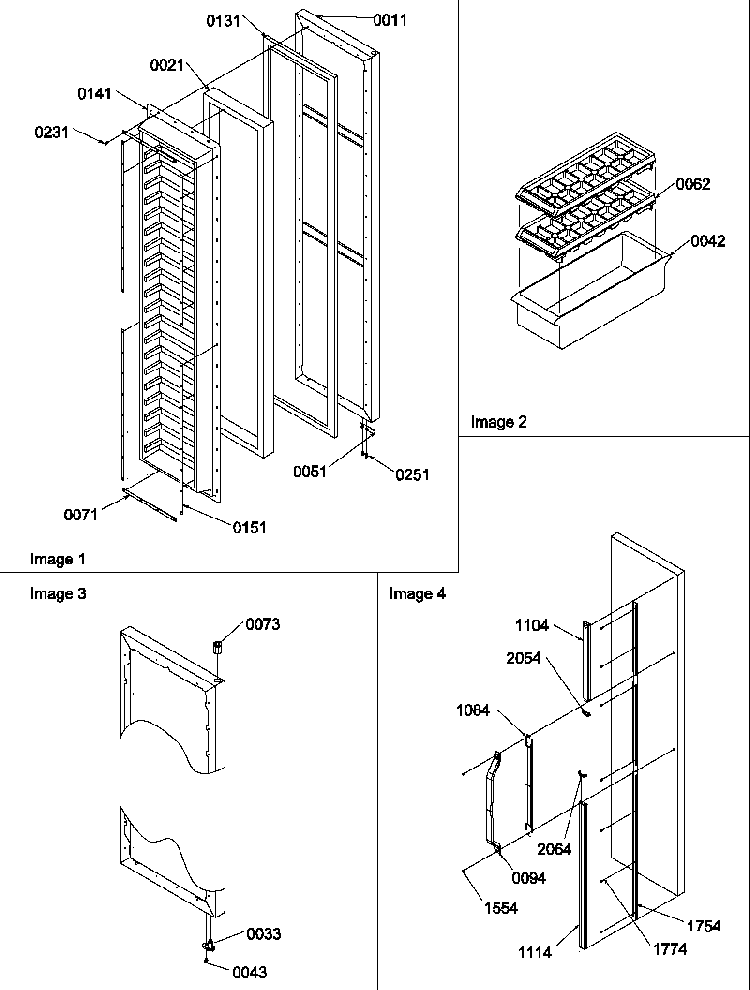 Freezer Door And Accessories Diagram and Parts List for SG521SBW-P1197002WW  Amana Refrigerator