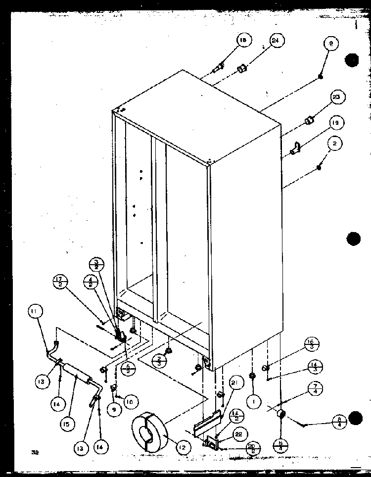 Drain And Rollers Diagram and Parts List for 36511W-P1121603WW  Amana Refrigerator