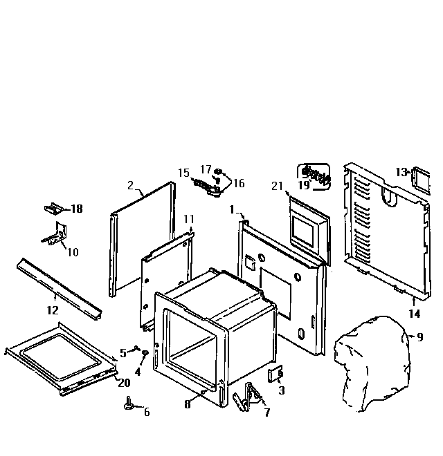 Body (serial prefix 11) Diagram and Parts List for 6294576  Jenn-Air Range