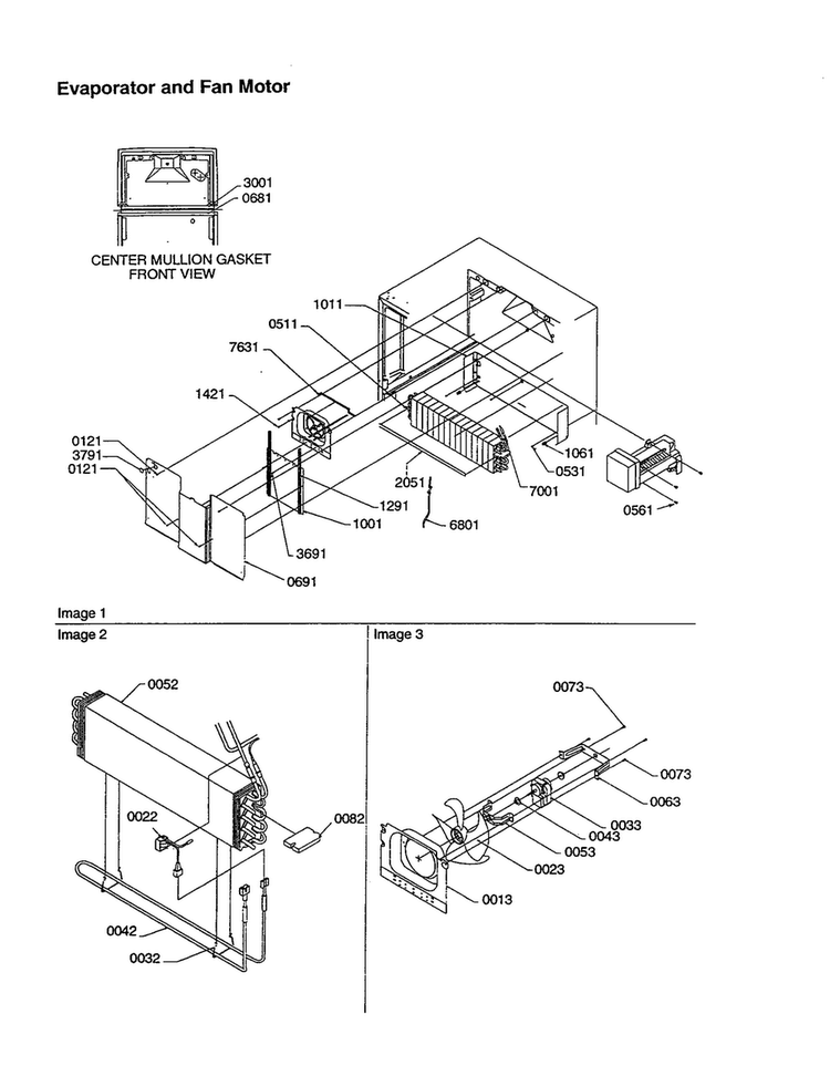 Evaporator And Fan Motor Diagram and Parts List for TXI18VE-P1302402WE  Amana Refrigerator