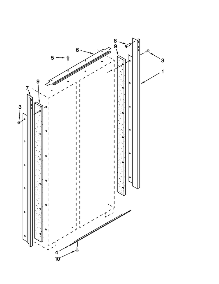 Cabinet Trim Parts Diagram and Parts List for JS48SEDUDW12  Jenn-Air Refrigerator