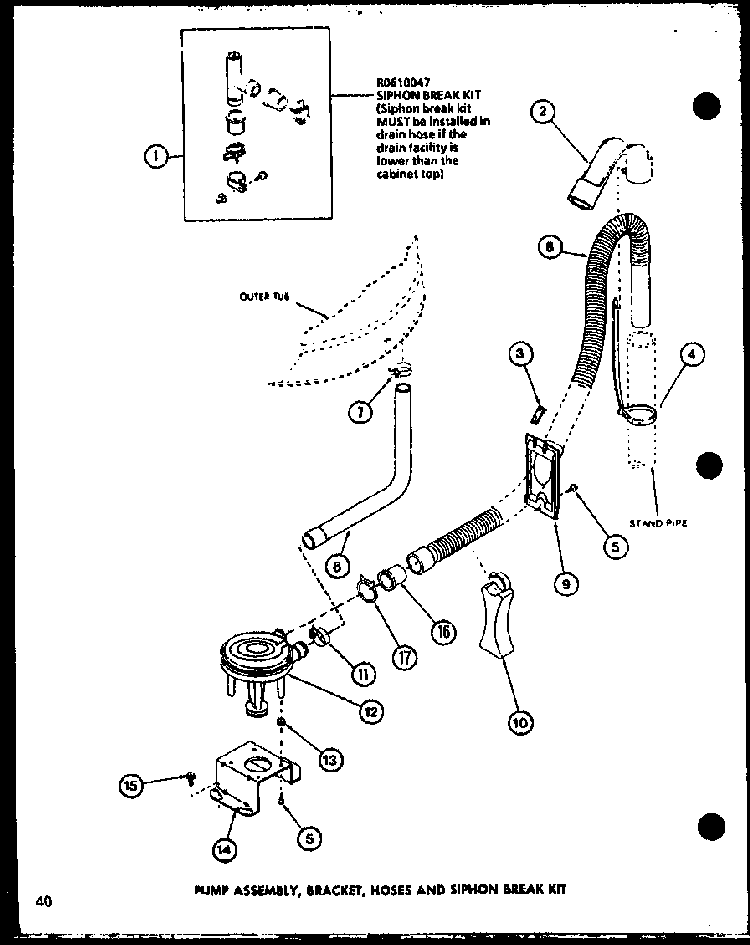 Section 15 Diagram and Parts List for LW1201 P1110510W Amana Washer