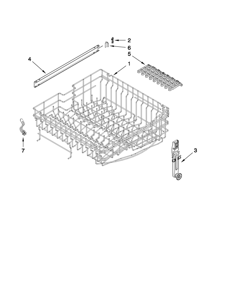 Upper Rack And Track Parts Diagram and Parts List for MDBH969AWB2  Maytag Dishwasher