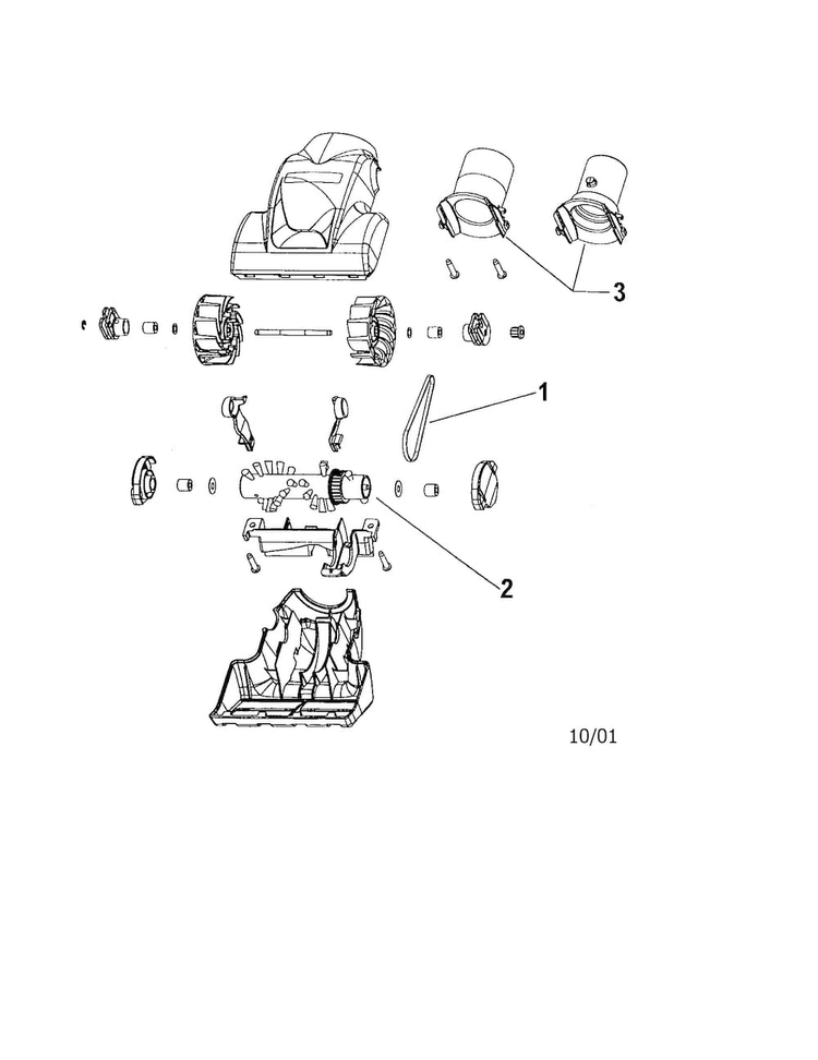 Turbine Driven Hand Tool Diagram and Parts List for U6425-920  Hoover Upright Vacuum